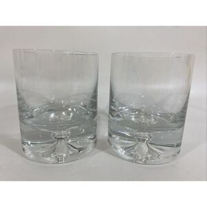 Block Stockholm Crystal Low Ball Whiskey Old Fashioned Glasses Set Bubble Base